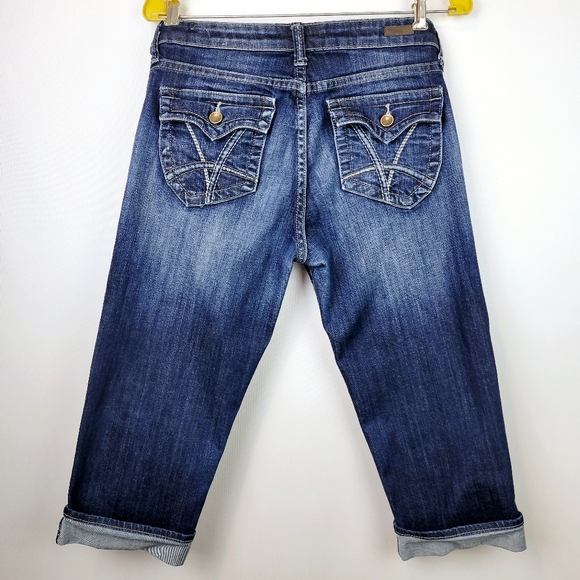 KUT from the Kloth Natalie Crop Capri Blue Jeans Size 6~Cuffed Hem~32×18 - Picture 2 of 10